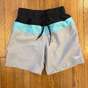 Speedo Aqua and Gray Swim Trunks